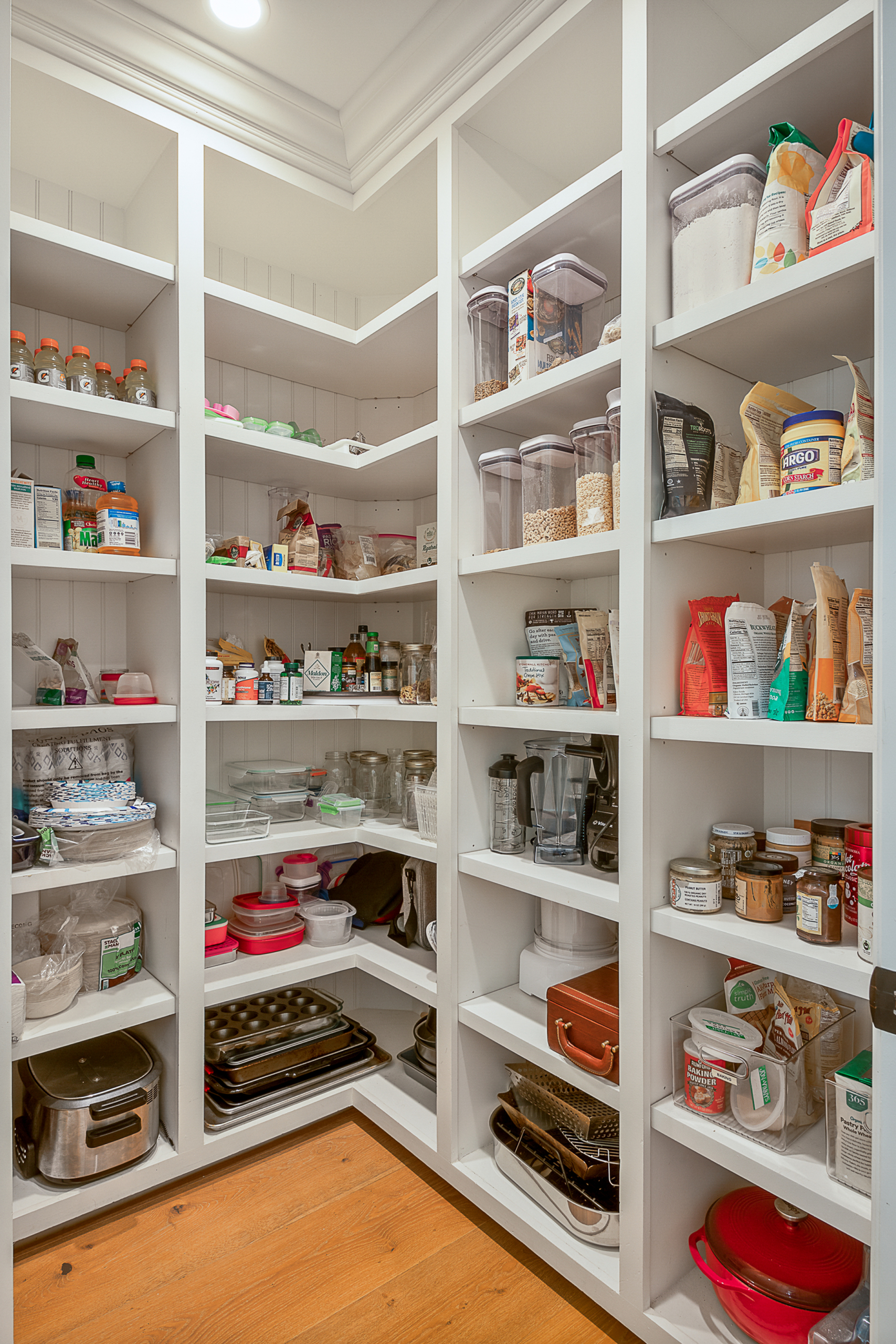 Large pantry with built-in shelves