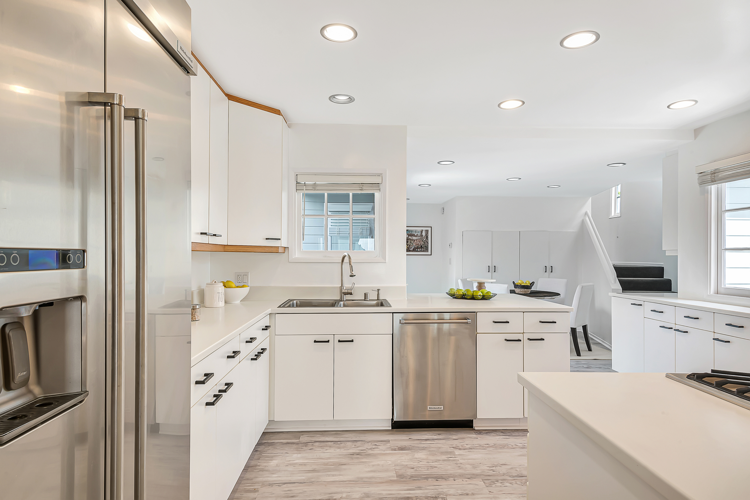 bright modern kitchen with stainless appliances
