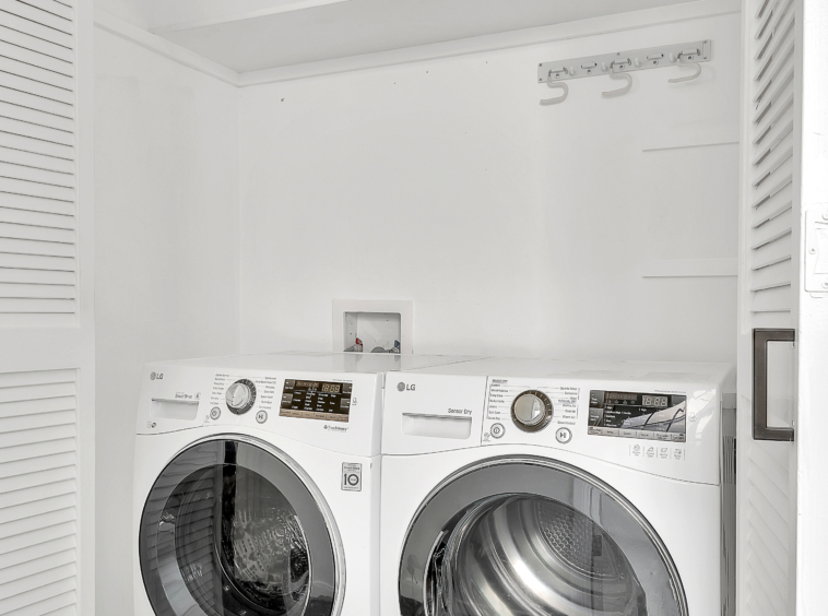 Laundry with front-load washer and dryer