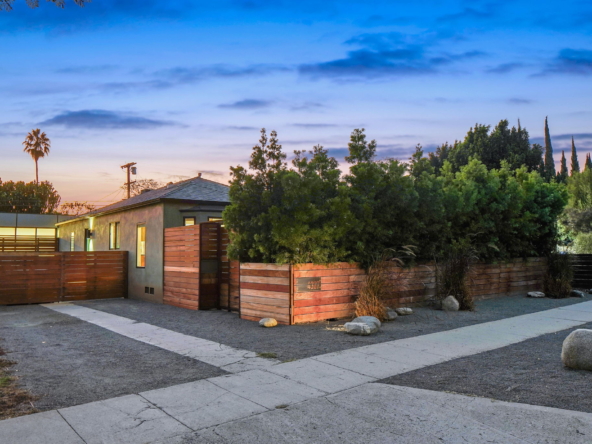 View of Modern property with mid-century modern style fence
