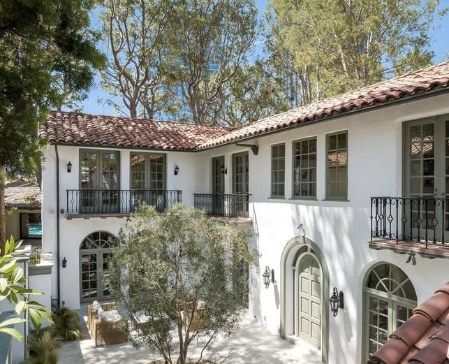 White Spanish style two-story home in Los Angeles