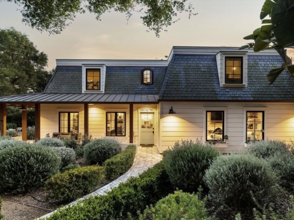 Montecito front of French country farmm house