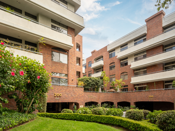 Front of condo building in Beverly Hills.