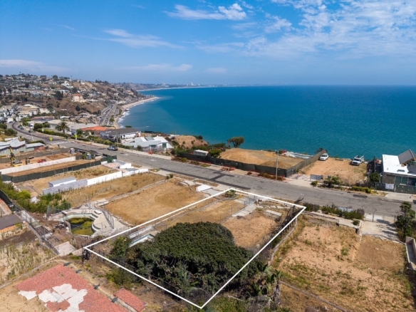 18341 Coastline Drive Malibu Aerial view of lot and ocean