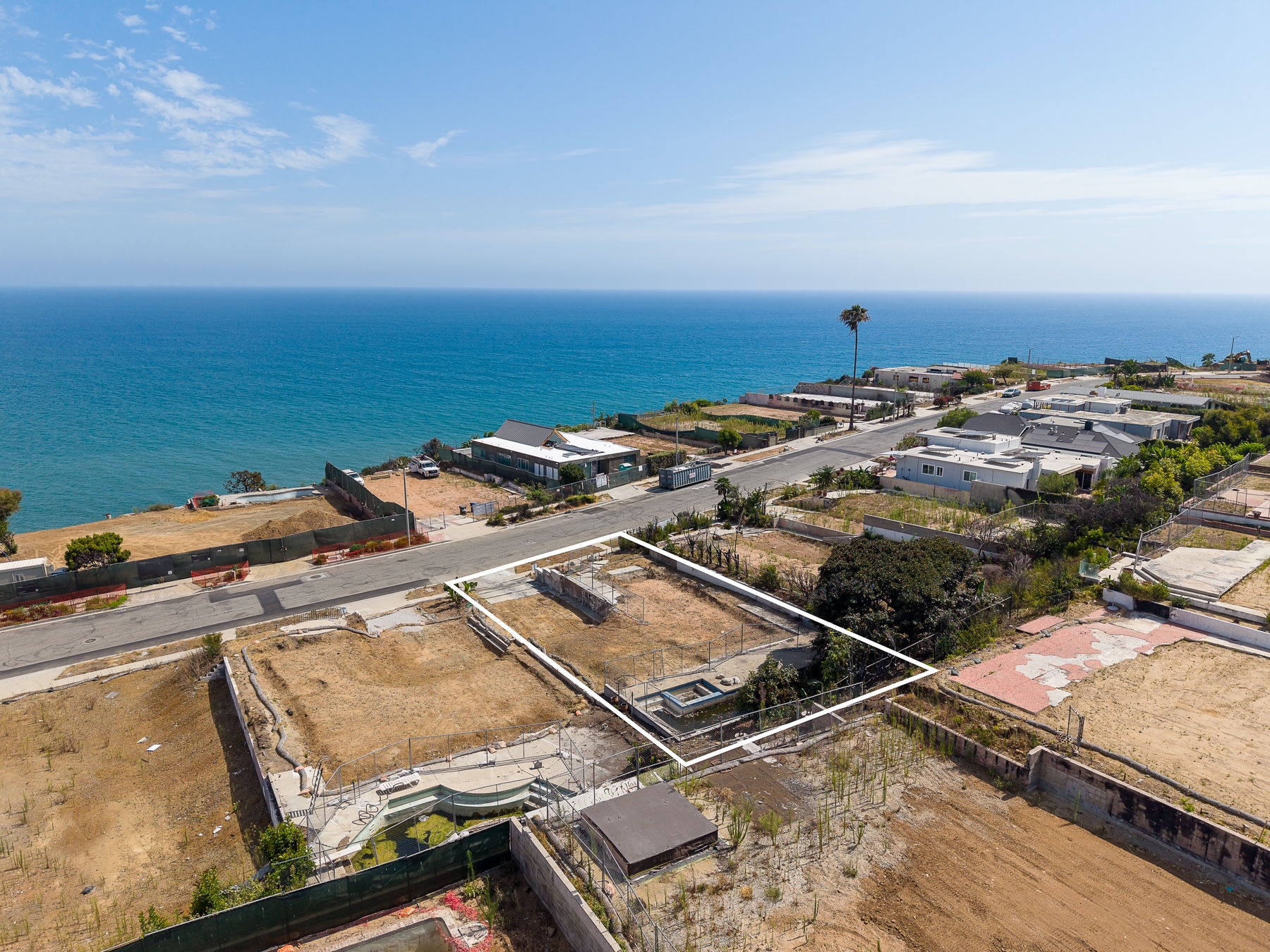 18341 Coastline Drive Malibu Aerial view of lot and ocean