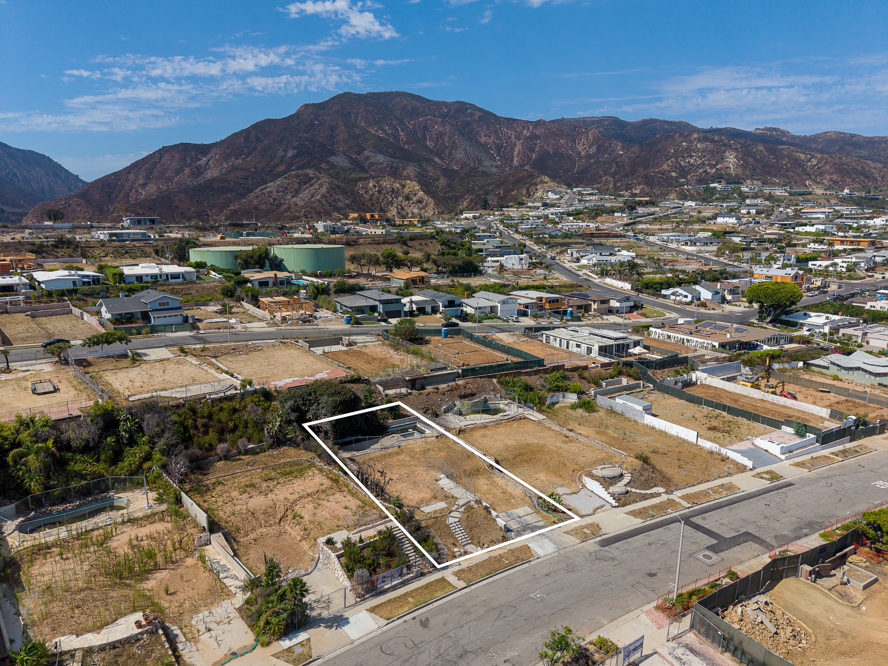 18341 Coastline Drive Malibu Aerial view of lot and ocean