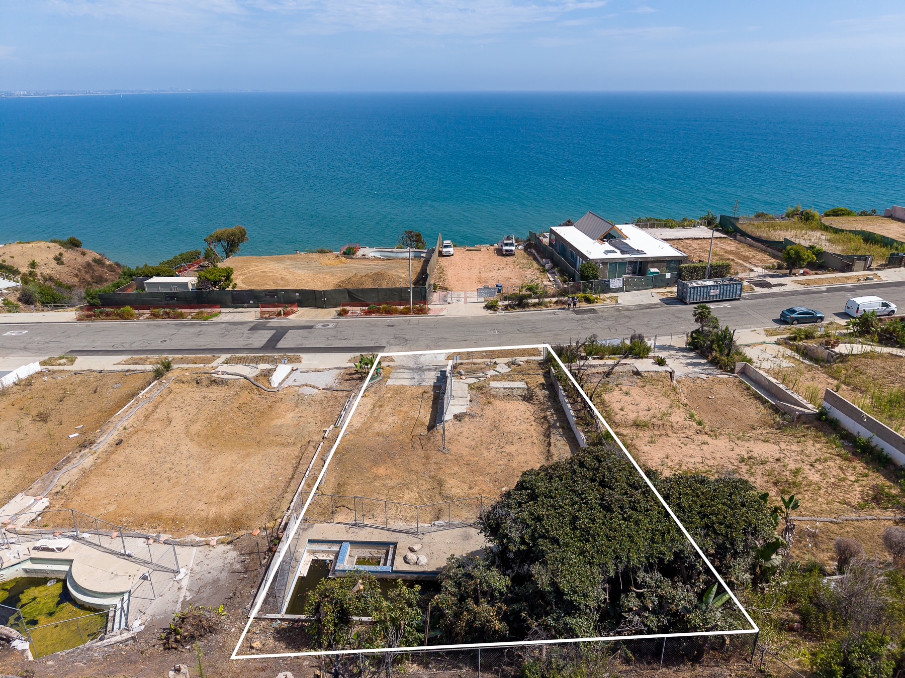 18341 Coastline Drive Malibu Aerial view of lot and ocean