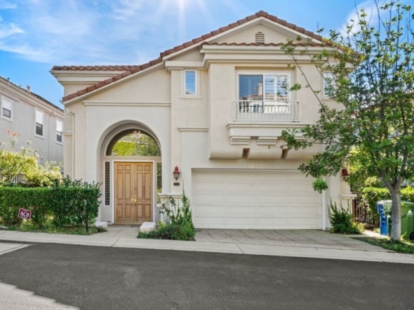 Paseo de Oro , Pacific Palisades Spanish Style 2-story home with attached garage and arched entry